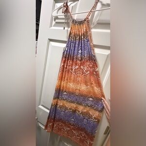 Lascana for VENUS Orange and Purple Ombre Paisley Maxi Dress